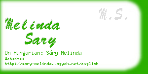 melinda sary business card