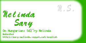 melinda sary business card